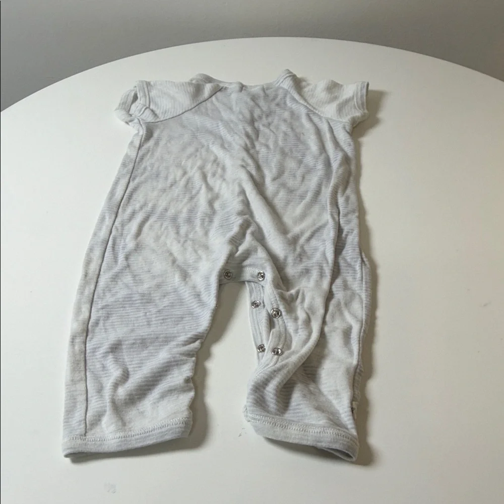 Ralph Lauren Light Gray Baby Short-Sleeve One-Piece